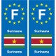 F Europe Suriname autocollant plaque