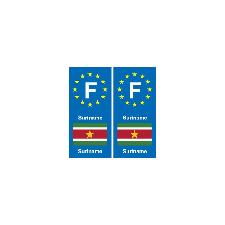 F Europe Suriname autocollant plaque