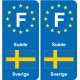 F Europe Suède Sweden autocollant plaque