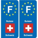 F Europe Suisse Switzerland autocollant plaque