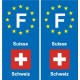 F Europe Suisse Switzerland autocollant plaque