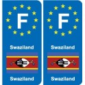 F Europe Swaziland autocollant plaque