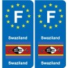 F Europe Swaziland autocollant plaque