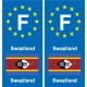 F Europe Swaziland autocollant plaque