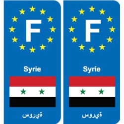 F Europe Syrie Syria autocollant plaque