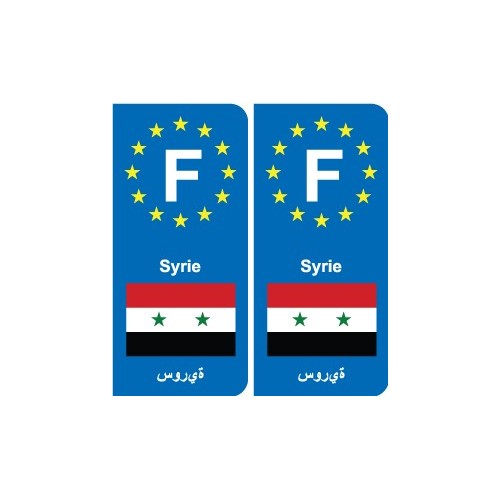 F Europe Syrie Syria autocollant plaque