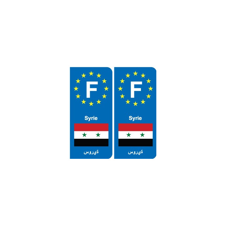 F Europe Syrie Syria autocollant plaque