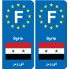 F Europe Syrie Syria autocollant plaque