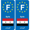 F Europe Syrie Syria autocollant plaque