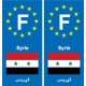 F Europe Syrie Syria autocollant plaque