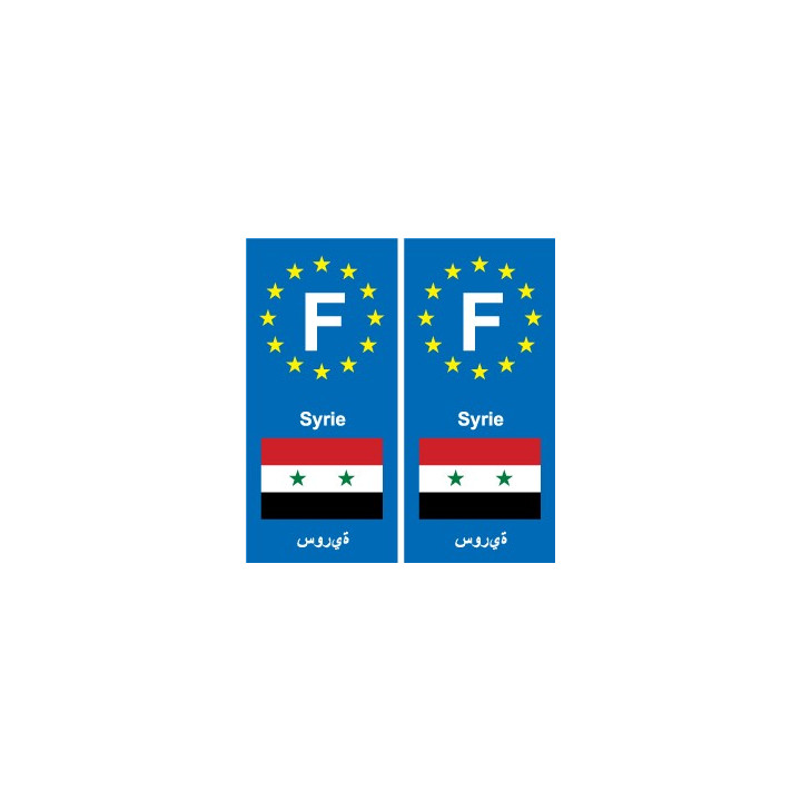 F Europe Syrie Syria autocollant plaque