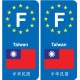 F Europe Taiwan autocollant plaque
