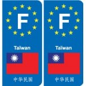 F Europe Taiwan autocollant plaque