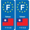 F Europe Taiwan autocollant plaque