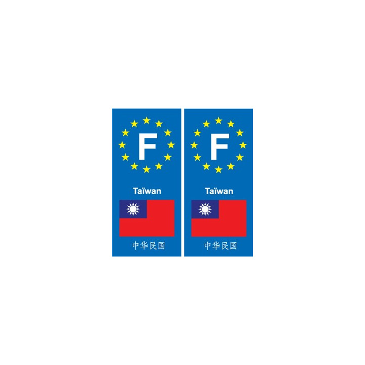 F Europe Taiwan autocollant plaque