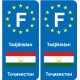 F Europe Tadjikistan autocollant plaque