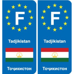 F Europe Tadjikistan autocollant plaque