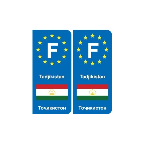 F Europe Tadjikistan autocollant plaque