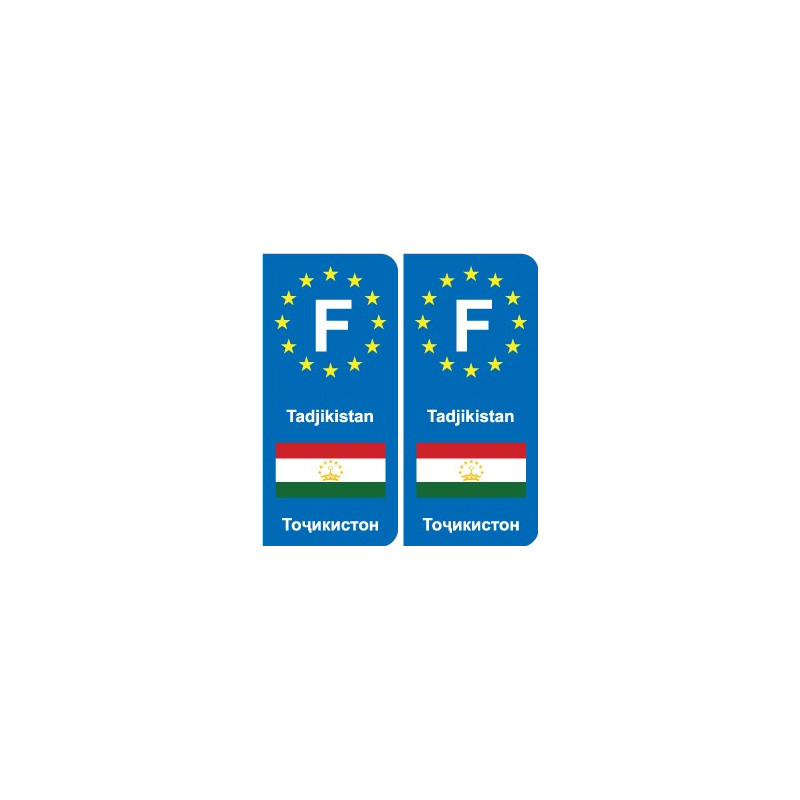 F Europe Tadjikistan autocollant plaque
