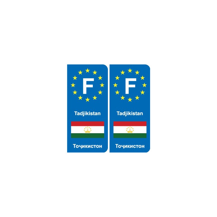 F Europe Tadjikistan autocollant plaque