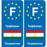 F Europe Tadjikistan autocollant plaque