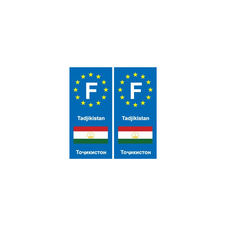F Europe Tadjikistan autocollant plaque