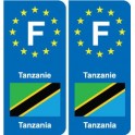 F Europe Tanzanie Tanzania autocollant plaque