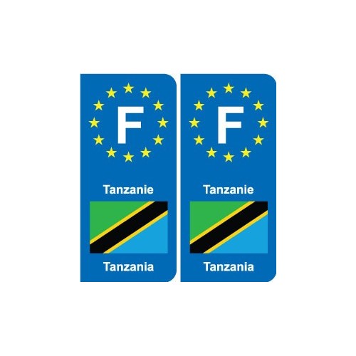 F Europe Tanzanie Tanzania autocollant plaque