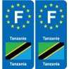 F Europe Tanzanie Tanzania autocollant plaque