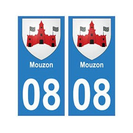 08 Mouzon autocollant plaque ville département