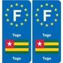 F Europe Togo autocollant plaque