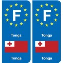 F Europe Tonga autocollant plaque