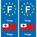 F Europe Tonga autocollant plaque