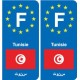 F Europe Tunisie Tunisia autocollant plaque
