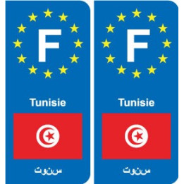 F Europe Tunisie Tunisia autocollant plaque