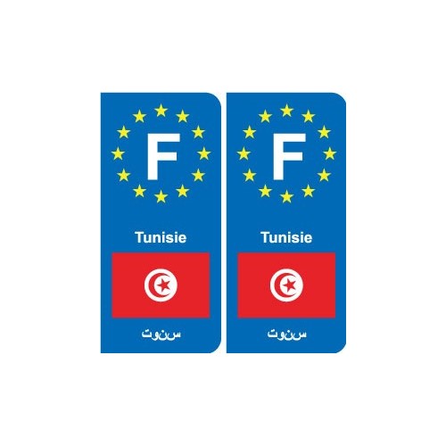 F Europe Tunisie Tunisia autocollant plaque