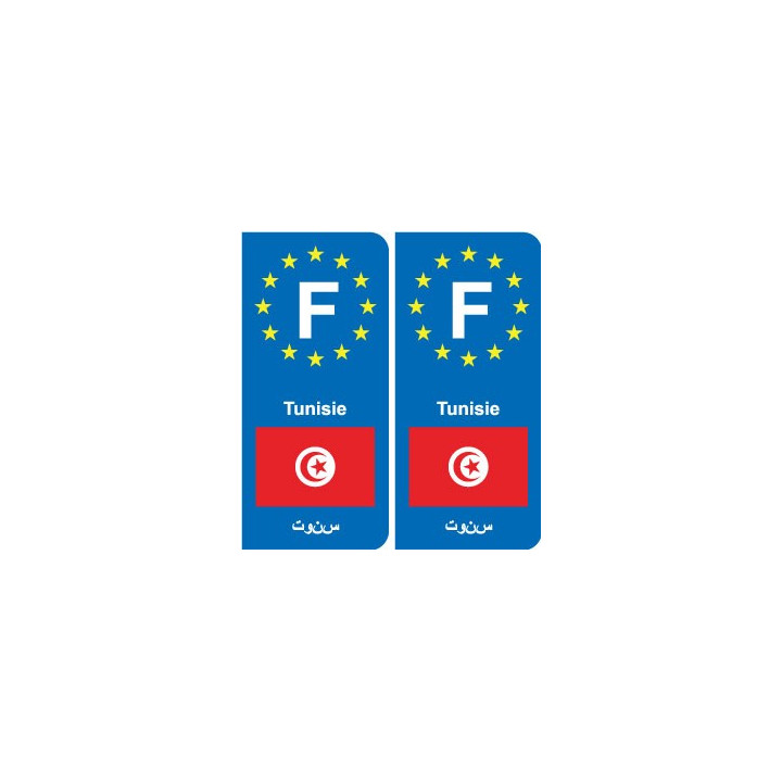 F Europe Tunisie Tunisia autocollant plaque