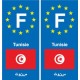 F Europe Tunisie Tunisia autocollant plaque