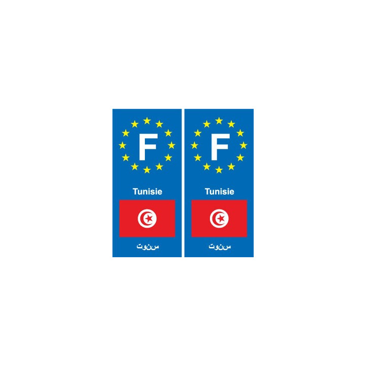 F Europe Tunisie Tunisia autocollant plaque