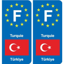F Europe Turquie Turkey autocollant plaque