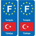F Europe Turquie Turkey autocollant plaque