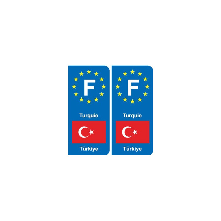 F Europe Turquie Turkey autocollant plaque