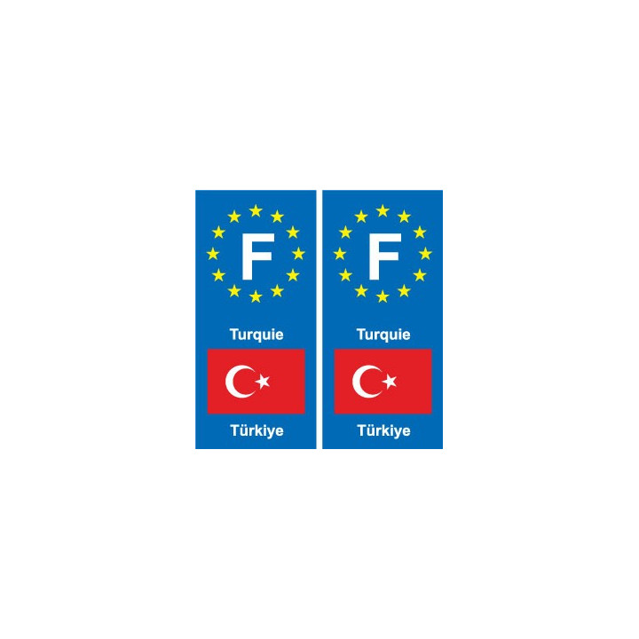 F Europe Turquie Turkey autocollant plaque
