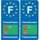 F Europe Turkménistan  autocollant plaque