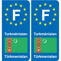 F Europe Turkménistan  autocollant plaque