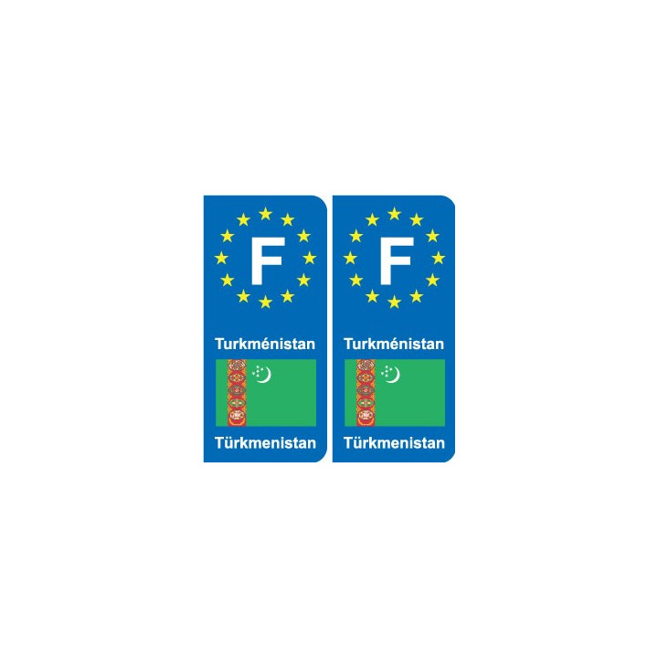 F Europe Turkménistan  autocollant plaque