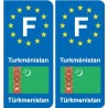 F Europe Turkménistan  autocollant plaque