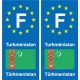 F Europe Turkménistan  autocollant plaque