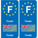 F Europe Tuvalu  autocollant plaque