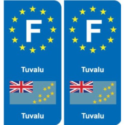 F Europe Tuvalu  autocollant plaque